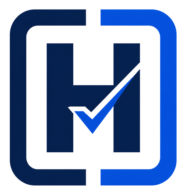 Harbenson H logo with integrated compliance tick